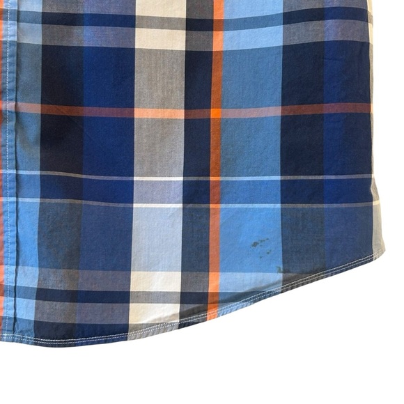Ecko Unlimited Blue and Orange Plaid Button Down Shirt Y2K Cotton XL - Picture 5 of 7